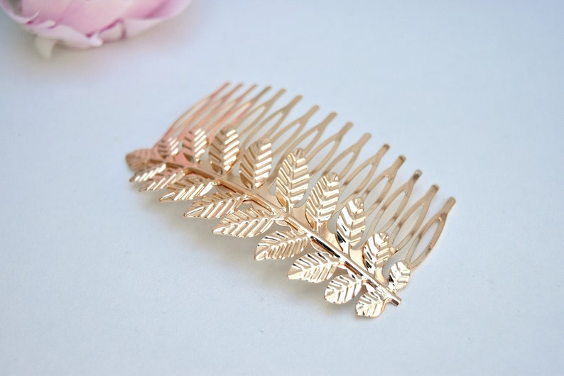 Grecian Style Gold Leaf Bridal Wedding Hair Comb/Hair Accessory image 4