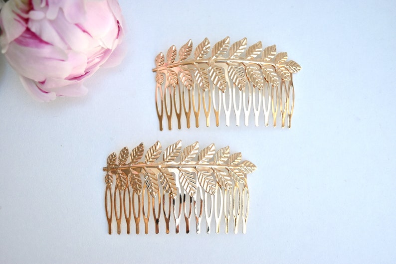 Grecian Style Gold Leaf Bridal Wedding Hair Comb/Hair Accessory image 1