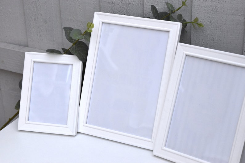 Set Of 3 Rustic White Wood Wedding Photo Frames Wedding Etsy