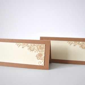 Rustic Kraft and Lace Place Cards image 1