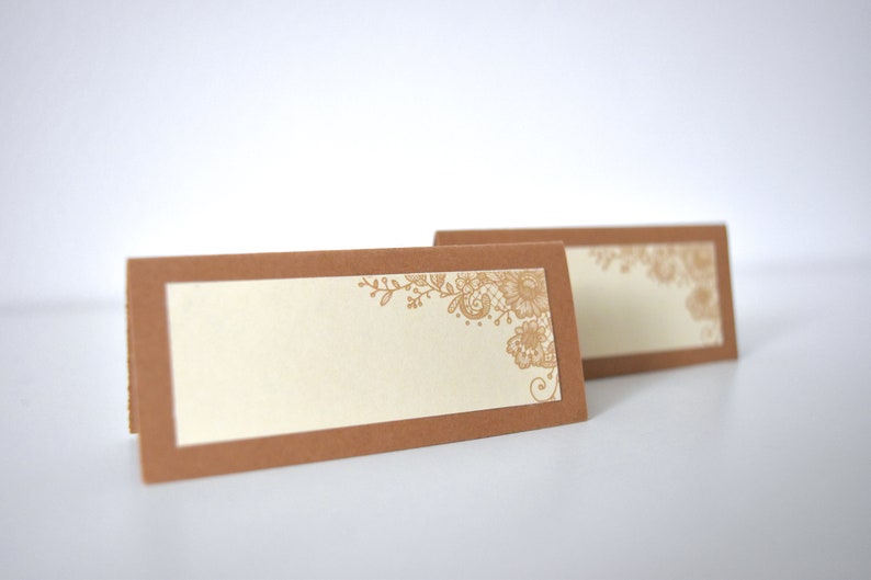 Rustic Kraft and Lace Place Cards image 2