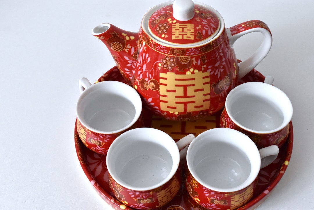 Buy Lotus Seed Chinese Wedding Double Happiness Tea Set/tea Pot