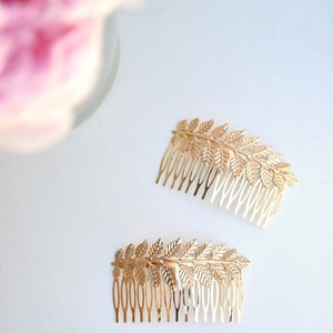 Grecian Style Gold Leaf Bridal Wedding Hair Comb/Hair Accessory image 3