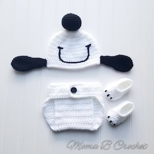 Crochet Snoopy Baby Set, Snoopy Hat, Snoopy Baby Set, Crochet Snoopy Hat, Photo Prop Baby Set, Snoopy Costume