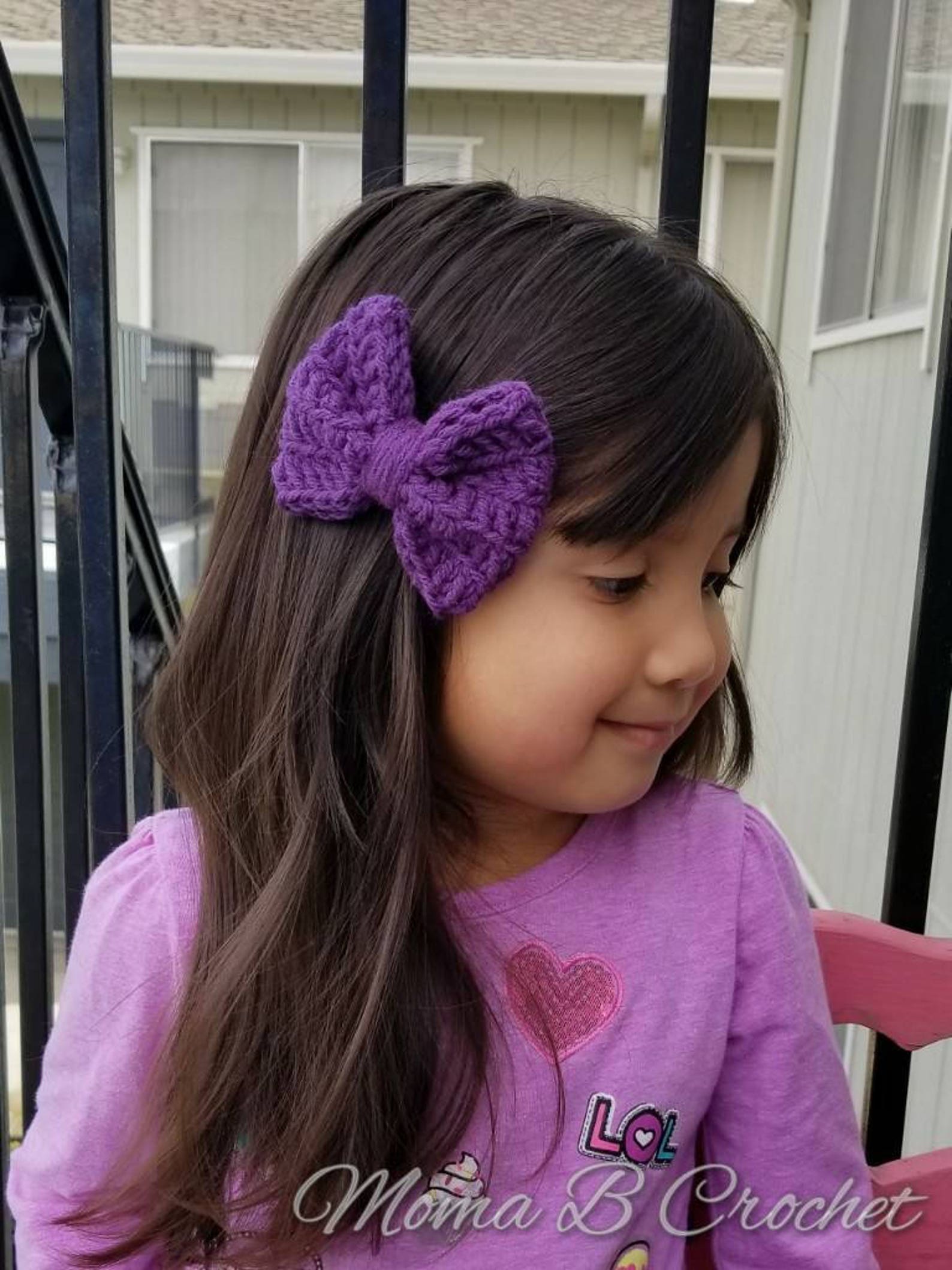 Crochet Hair Bow Hair Bow Crochet Hair Clip Bow Hair Clip Etsy