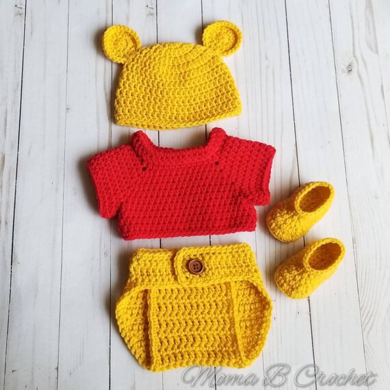 crochet winnie the pooh baby outfit