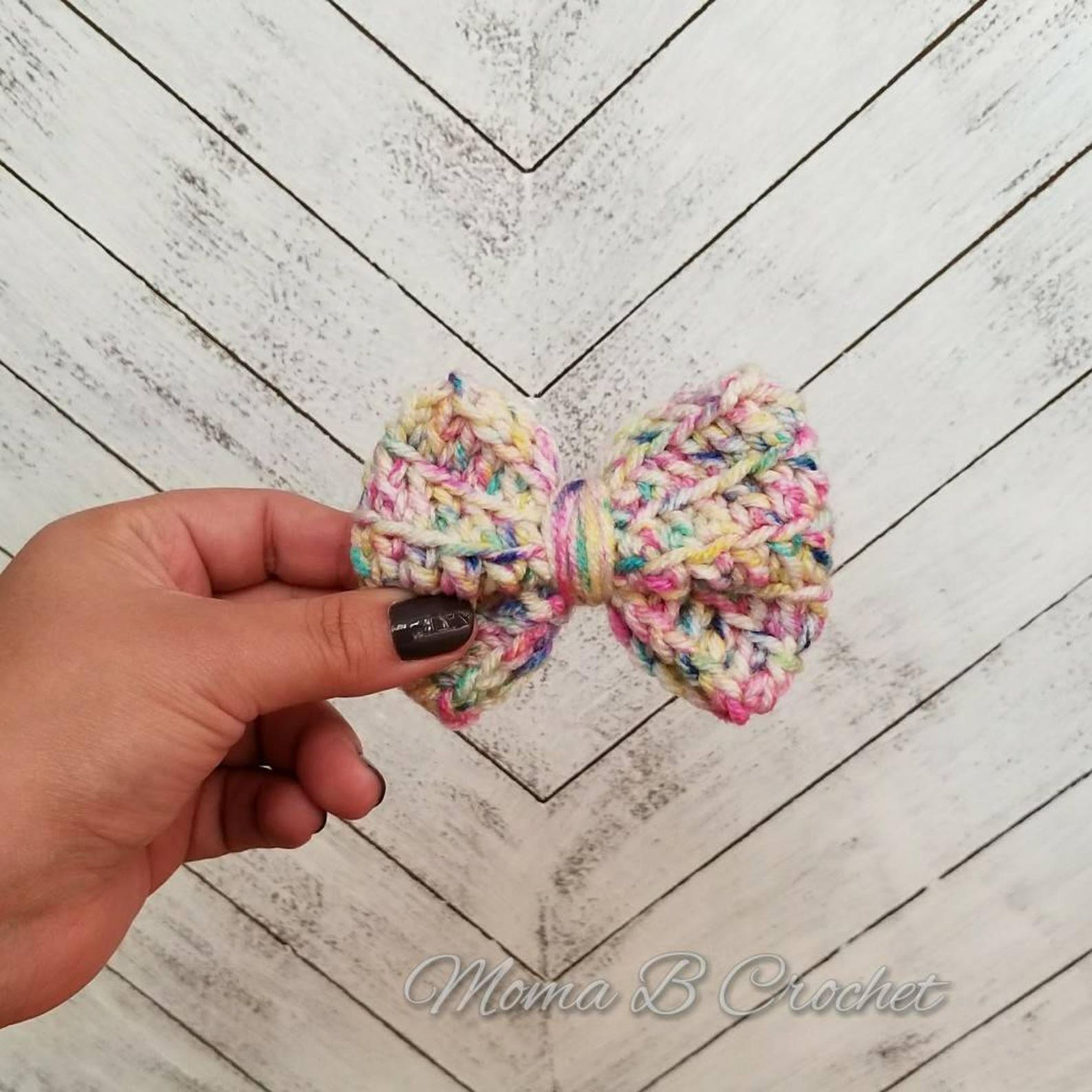 Crochet Hair Bow Hair Bow Crochet Hair Clip Bow Hair Clip Etsy