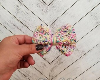 Crochet Hair Bow, Hair Bow, Crochet Hair Clip, Bow Hair Clip, Hair Accessories,