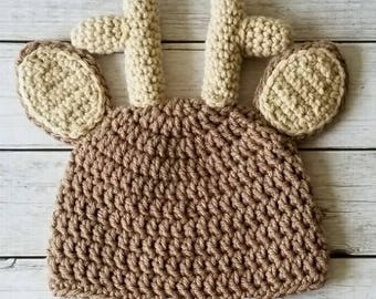 Crochet Deer Hat, Deer Hat, Baby Deer Hat, Reindeer Hat, Baby Deer Beanie, Deer Beanie, Reindeer Beanie