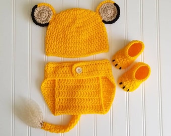 Crochet Lion Baby Set, Cub Baby Set, Lion Baby Set, Simba Baby Set, Crochet Simba Baby Set, Simba Photo Prop, Lion Costume
