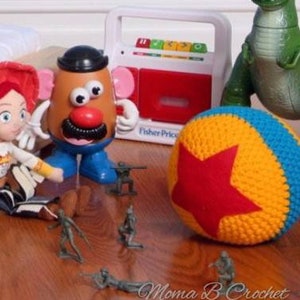 Crochet Pixar Ball, Pixar Ball, Crochet Luxo Ball, Luxo Ball, Disney Pixar Ball image 2