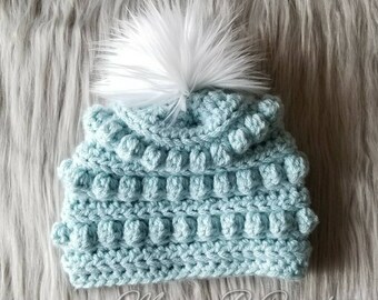 Crochet Bobble Hat, Bobble Hat, Crochet Winter Hat, Bobble Beanie, Toddler Bobble Hat, Child Bobble Hat, Adult Bobble Hat