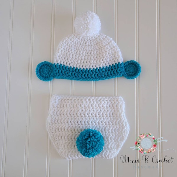 Crochet Smurf Baby Set, Smurf Hat, Smurf Photo Prop, Crochet Baby Set, Smurf Nursery, Smurf Costume, Baby Smurf