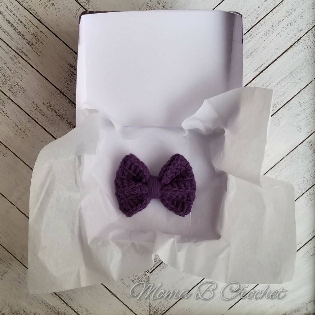 Crochet Hair Bow Hair Bow Crochet Hair Clip Bow Hair Clip Etsy