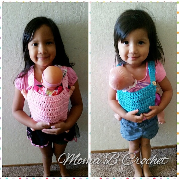 Crochet Baby Doll Carrier, Baby Doll Carrier, Crochet Stuffed Animal Carrier, Toddler Doll Carrier,  Pretend Baby Carrier, Toddler Carrier