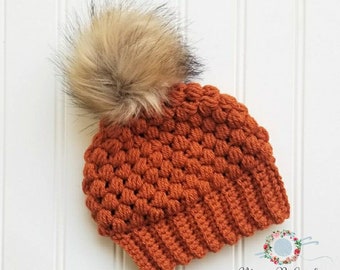 Crochet Puff Hat, Puff Hat, Claire Beanie, Baby Beanie, Baby Winter Hat