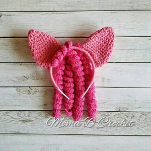 Crochet Pony Headband Toddler/Child and Teen/Adult, Pinkie Pie Headband