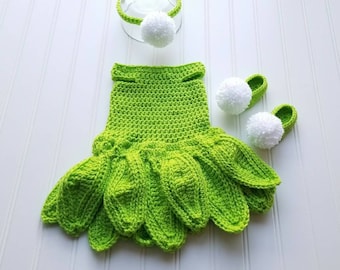 Vestido de princesa de ganchillo Vestido de campanilla Set | Etsy España