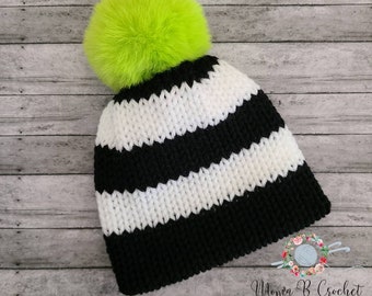 Beetlejuice Knit Beanie, Beetlejuice Beanie, Beetlejuice Beetlejuice Beetlejuice, Baby Knit Beanie, Beetlejuice Baby Beanie