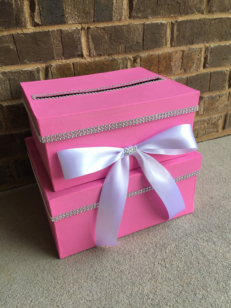 Pink Card Box 2 Tier Birthday Card Holder Etsy