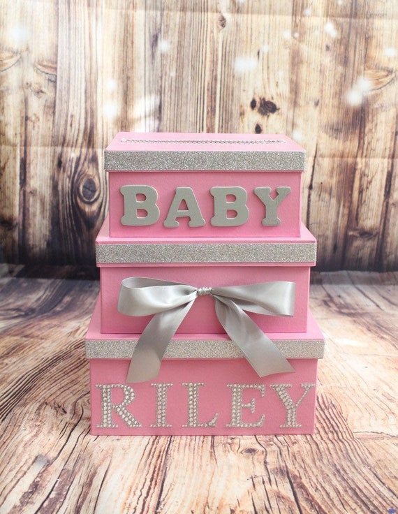 Pink Baby Card Box Giftcard Box and Baby Shower Money Box Etsy