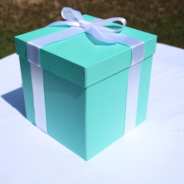 Robin's Egg Blue Box, Centerpiece, Large Individual - Wedding, Bridal Shower, Birthday