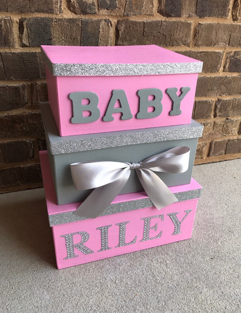 Pink Baby Card Box Giftcard Box And Baby Shower Money Box Etsy