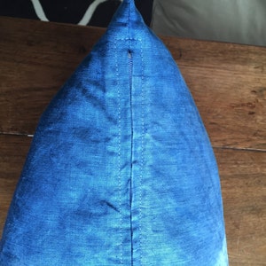 Linen pillow cover hand dyed with natural indigo with shibori tie-dye pattern image 4