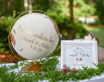 Guest Book Globe, XL Wedding Globe, Large Wedding Guest Book, Guest Globe, Guest Book Sign, Unique Wedding, Travel Theme Destination Wedding