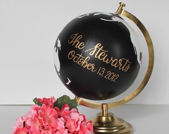 Wedding Guestbook – Guestbook Globe – Custom Wedding Globe – World Globe – Guests Sign – Travel Theme – Guestbook Alternative – 8" Diameter