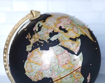 Custom Push Pin Travel Globe, Personalized World Travel Tracker, Map with Pins, Wanderlust Decor, Traveler Gift, Military Family Gift