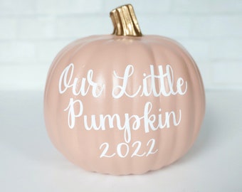 Baby Announcement Pumpkins, 2024 Gender Reveal Pumpkin, Pregnancy Announcement, Personalized Pink Blue Pumpkin, New Baby Fall Photo Props