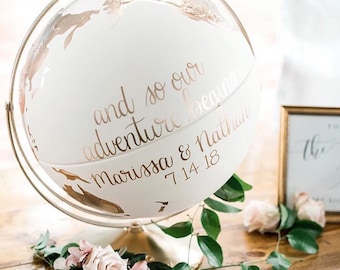 Wedding Globe – Custom XL 16" Wedding Globe – Limited Availability – Great for Large Weddings – Guestbook Globe – Travel, Adventure, Boho