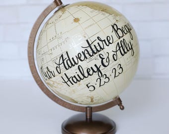 Wedding Guest Book Alternative Custom World Globe Map
