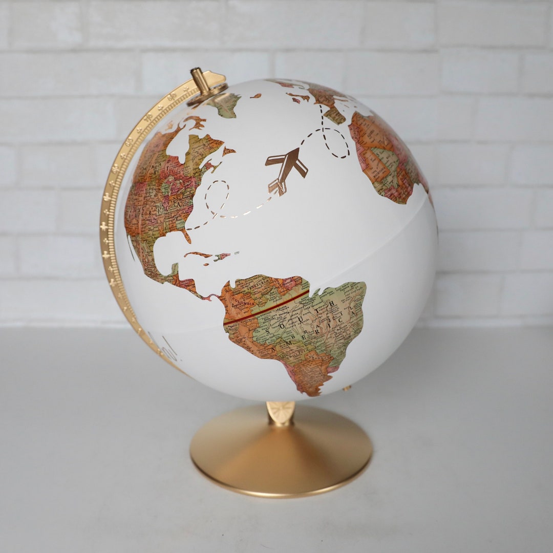 Travel Memory Globe Custom Calligraphy Push Pins Marking Destinations ...
