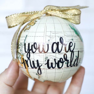 Welcome to the World Baby Globe Ornament, New Baby Gift, Pregnancy Announcement, Gender Reveal Ornament, Baby's First Christmas image 7