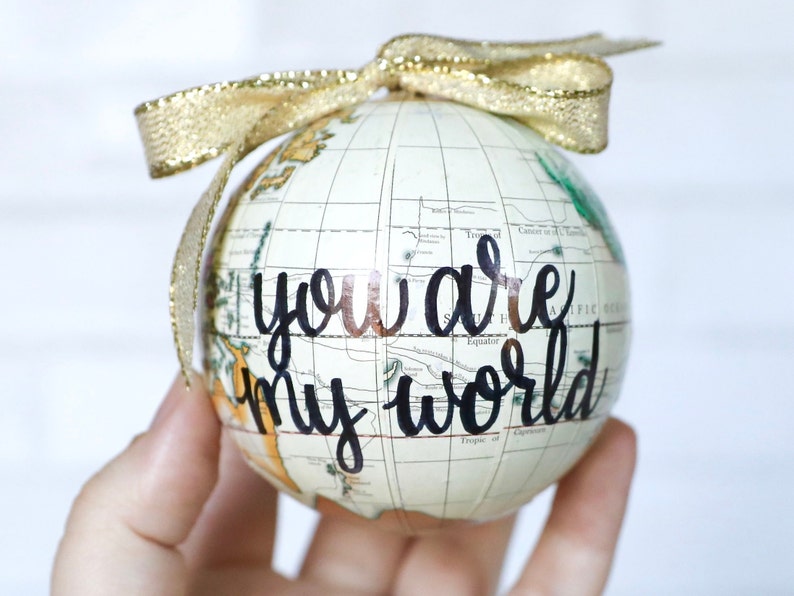 Welcome to the World Baby Globe Ornament, New Baby Gift, Pregnancy Announcement, Gender Reveal Ornament, Baby's First Christmas image 7
