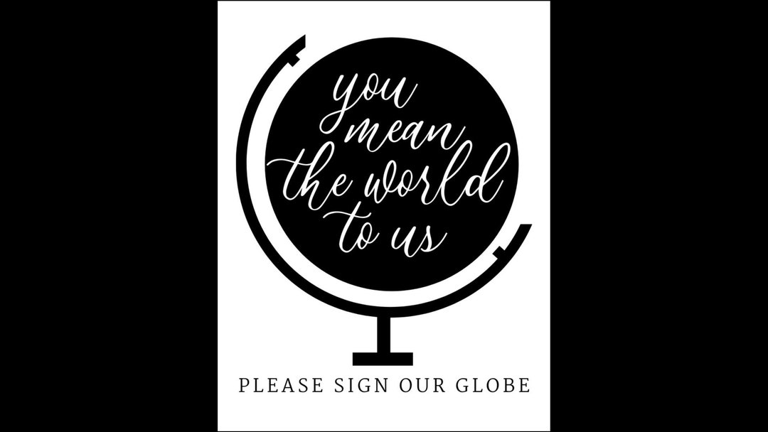 Guest Book Sign, Please Sign Our Globe Sign, Guestbook Sign, Globe