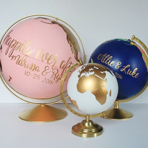 Custom Wedding Globe Perfect for Wedding Guestbook or Centerpiece Custom Colors and Quote or Names Hand Painted 8 Diameter image 3