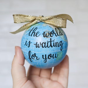 Welcome to the World Baby Globe Ornament, New Baby Gift, Pregnancy Announcement, Gender Reveal Ornament, Baby's First Christmas image 6