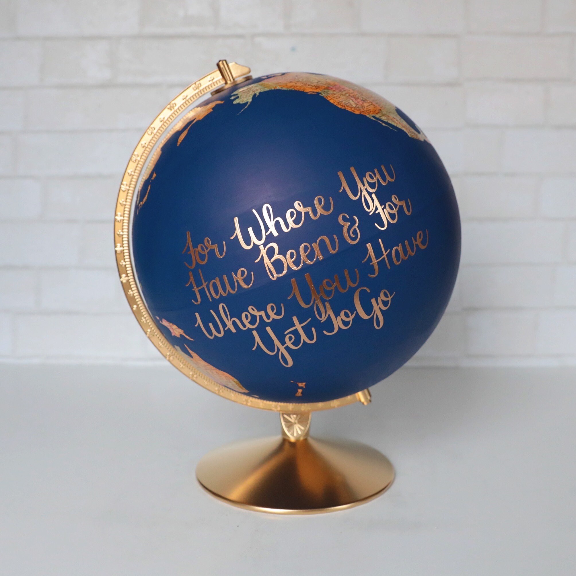 15YEARS-ANNIVERSARY BOX-　globe Custom World Globe Family Travel Log Map Push Pin Countries