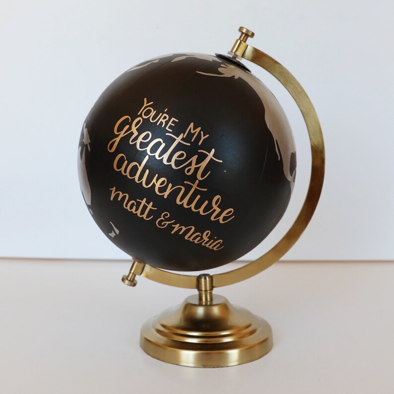 Custom Wedding Globe Perfect for Wedding Guestbook or Centerpiece Custom Colors and Quote or Names Hand Painted 8 Diameter image 4