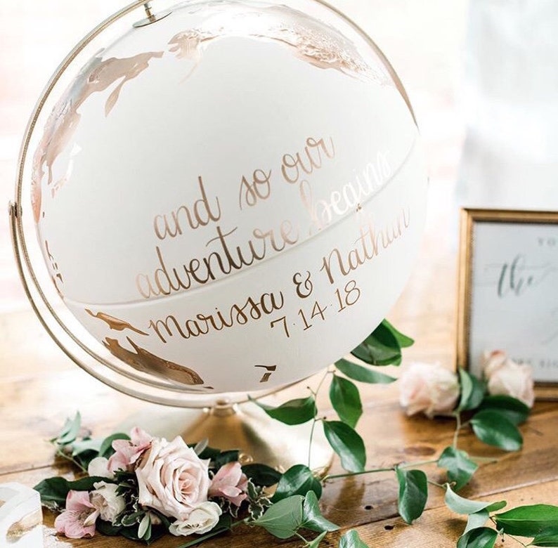 Wedding Guest Globe Custom XL 16 Wedding Globe Limited Availability Great for Large Weddings Guestbook Globe Travel, Adventure image 4