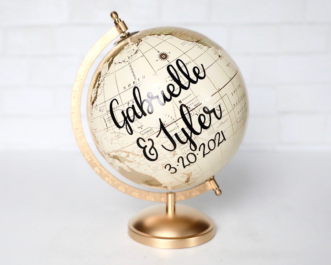 Wedding Globe Guest Book, Guestbook Alternative, World Map Sign, Travel