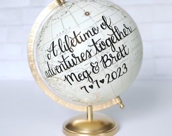 Wedding Guest Book Alternative, Personalized Globe Guest Book, Travel Wedding Decor, Destination Wedding Guestbook