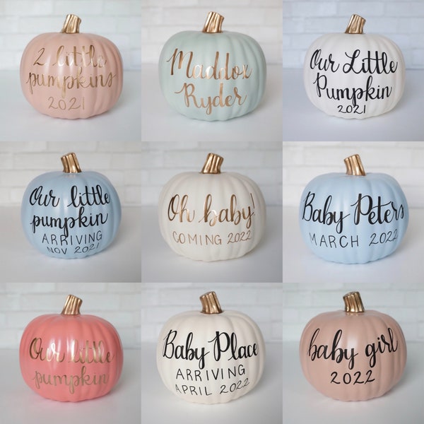 Gender Reveal Pumpkin Sign, Custom 2024 Pregnancy Announcement Pumpkins, Personalized Pink Blue Pumpkin, New Baby Photos, Fall Autumn Decor