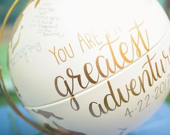 Custom Wedding Globe, Guest Book Alternative Extra Large Big Weddings, Personalized World Map Reception Sign, Bespoke Guests Signing Globe