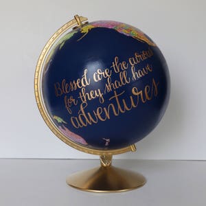 Travel Themed Globe Custom Globe Pins Marking Your Favorite Destinations Office, Home, Gift, Wedding Hand Painted 12 Diameter image 4