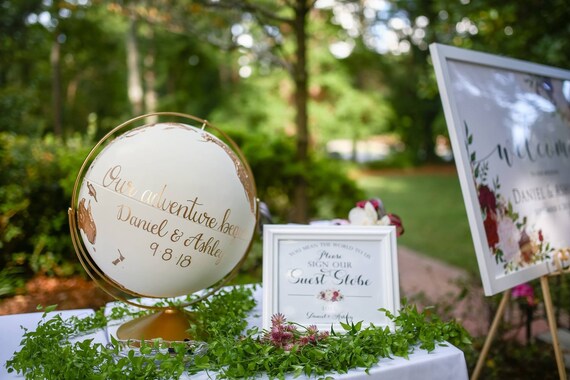 Guest Book Globe XL Wedding Globe Large Wedding Guest Book Guest Globe Guest Book Sign Unique Wedding Travel Theme Destination Wedding Etsy