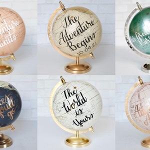 Personalized Wedding Guest Book Globe, Custom Guest Book Alternative, Travel Wedding Signage, Guests Sign Globe Guestbook, Medium 8 inches